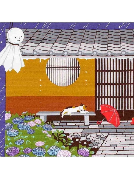 Furoshiki motivo riparo dalla pioggia (50x50cm)
