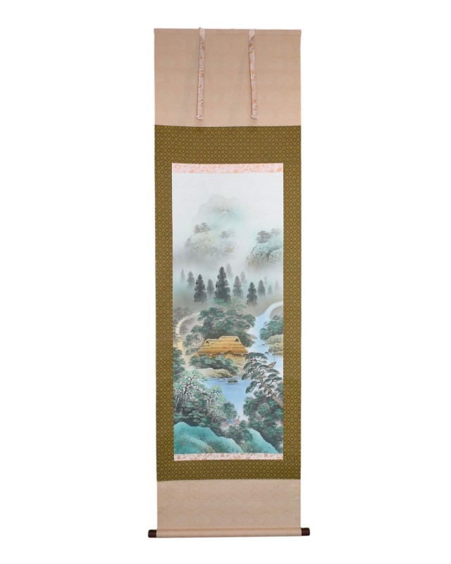 Kakejiku Paesaggio Sansui con Fenice e Gioiello Sacro
