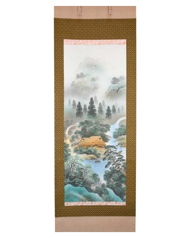 Kakejiku Paesaggio Sansui con Fenice e Gioiello Sacro