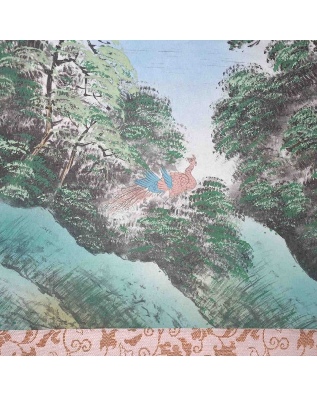 Kakejiku Paesaggio Sansui con Fenice e Gioiello Sacro