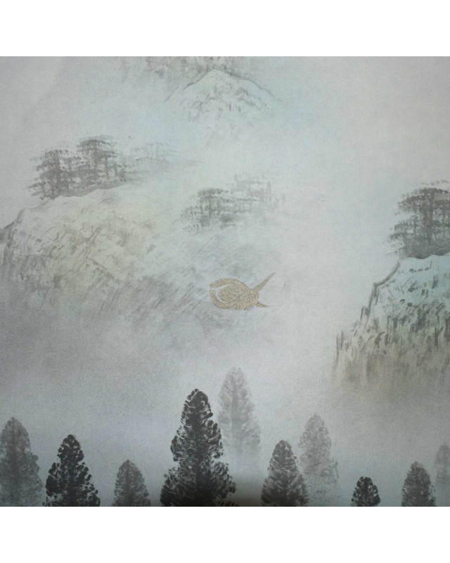 Kakejiku Paesaggio Sansui con Fenice e Gioiello Sacro