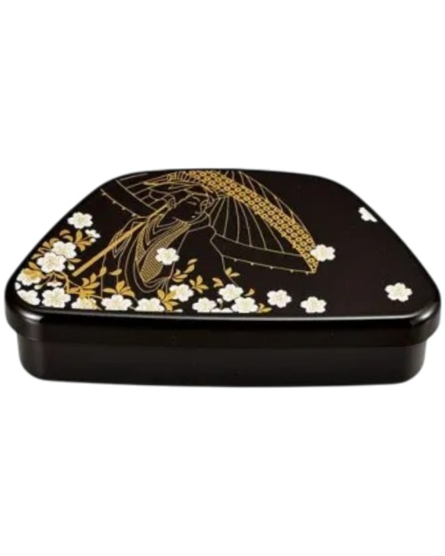 Bento onigiri disegno donna con ombrello