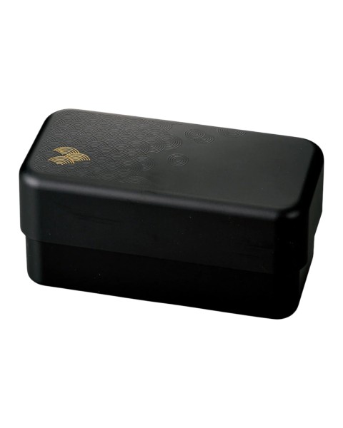 Bento Box Giapponese Elegante Motivo "Seigaiha" carbone e Oro Bento Box Giapponese Elegante Motivo "Seigaiha" carbone e Oro