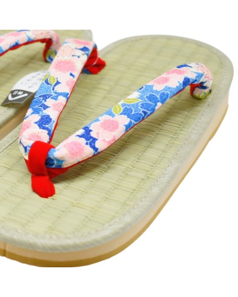 Zori sandali naturali infradito blu sakura mis. L