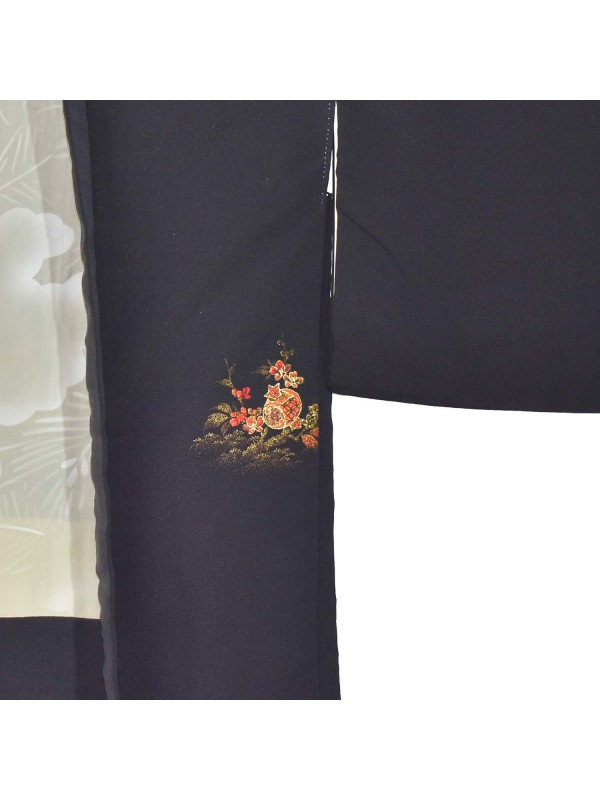 Haori giacca kimono seta nero kozuci