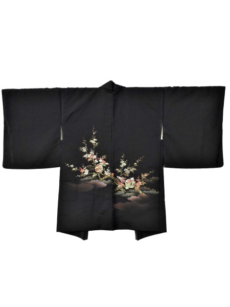 Haori giacca kimono seta nero kozuci