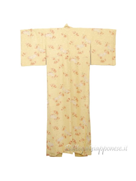 Komon kimono seta ventagli sensu 