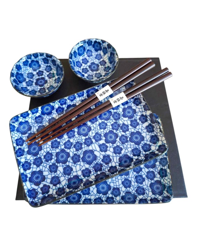 Box sushi set x2 Mino Yaki fiori di Pruno