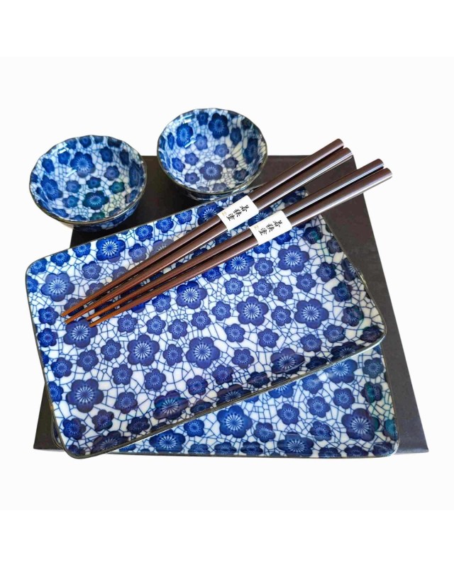 Box sushi set x2 Mino Yaki fiori di Pruno