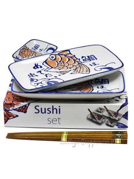 Box sushi set medetai x2 piatti ciotole e bacchette