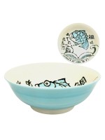 Ciotola ceramica disegno orata (20,5 x 8cm) azzurro