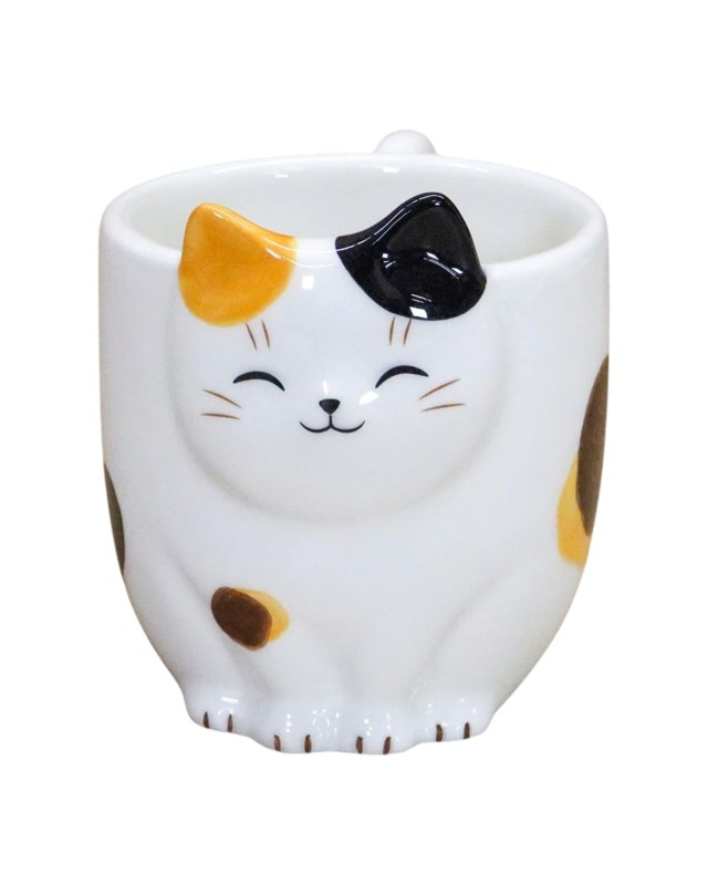 Tazza + cucchiaio Design Gatto Calico in ceramica