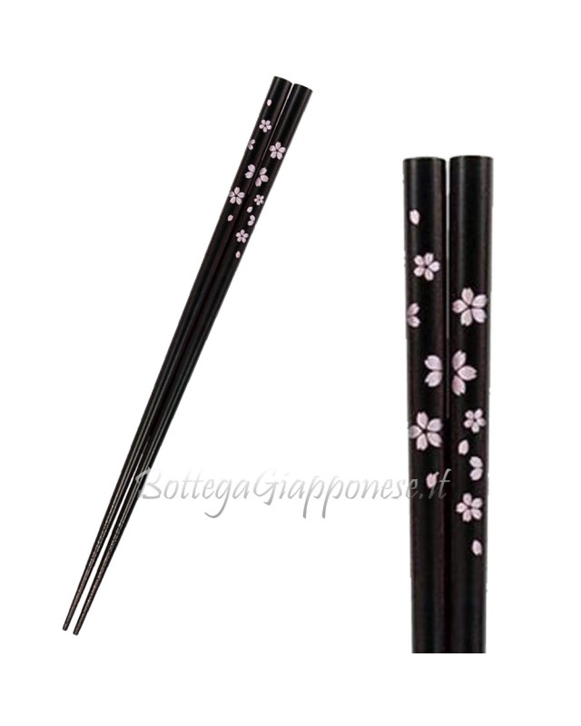 Hashi bacchette nere disegno sakura