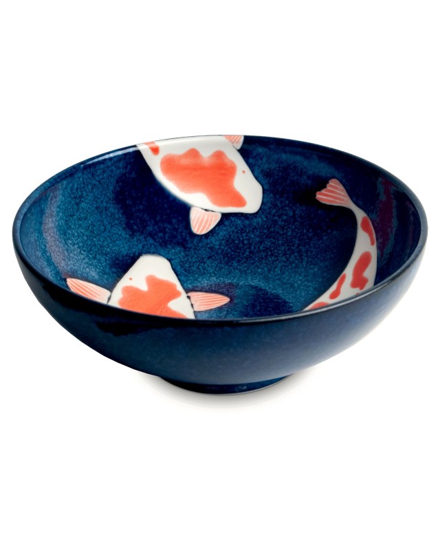Ciotola blu con carpe koi (21,5x8cm)