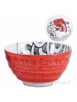 Ciotola ceramica disegno orata (13 x 7 cm) rossa