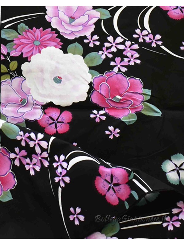 Yukata fiori misti colorati [Emiko]